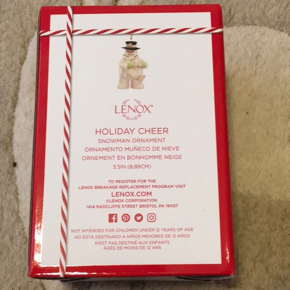 NWT, LENOX ORNAMENT, SNOWMAN ALL PORCELAIN, 3.5 inches, NIB - Picture 3 of 4